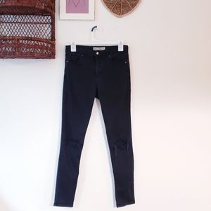 Topshop Leigh Moto Jean's with distressed knees